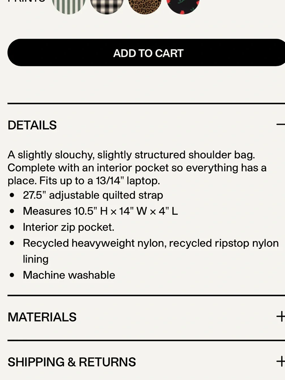 Baggu Nylon Shoulder Bag Coffee - Picture 4 of 6